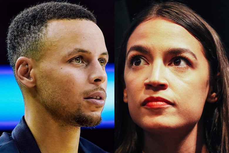 Stephen Curry, Alexandria Ocasio-Cortez.